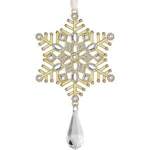 🆕Christmas Tree Ornaments Rhinestone Snowflake Hanging Pendant Charm Decorative